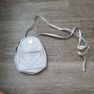 Chic White Quilted Backpack